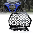 Steel Mesh Front Grille w/14" LED for 2018-2021 Polaris RZR XP 4 1000 XP 4 Turbo