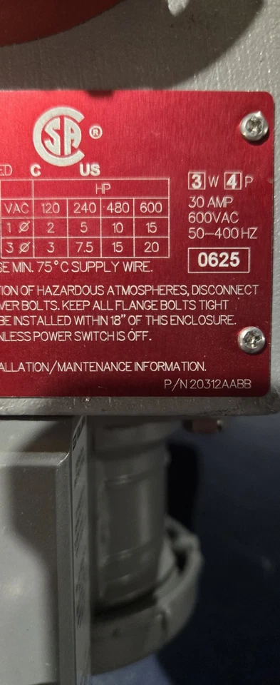 KILLARK VSQ3034 30 Amp 600vac Nuevo Con Caja Y Ppw Illinois Stock Foto 3 de 4