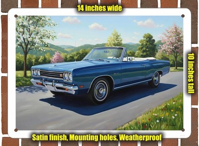 Metal Sign - 1969 Plymouth Satellite Oil Painting - 14x10