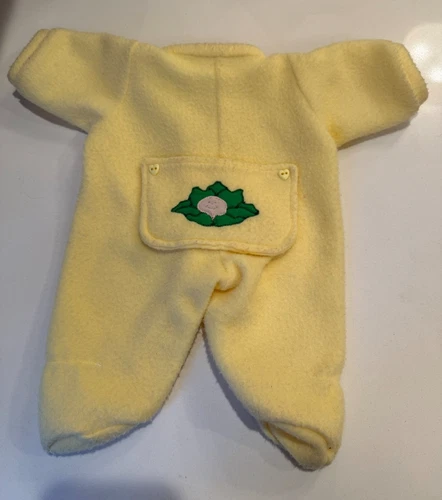 Custom Cabbage Patch Kid Doll clothes - yellow fleece Footie Pajamas