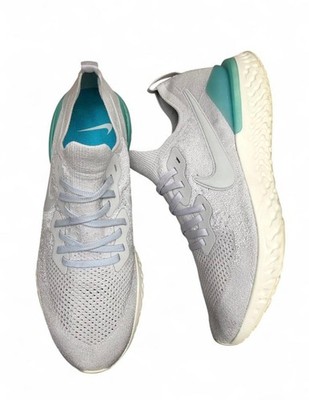 Nike Epic React Flyknit 2 Mens US 12.5 Running Shoes Gray Blue Sneakers