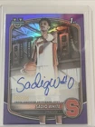 Sadiq White 1st Purple Refractor Auto /250 2025-26 Bowman Chrome Syracuse Topps