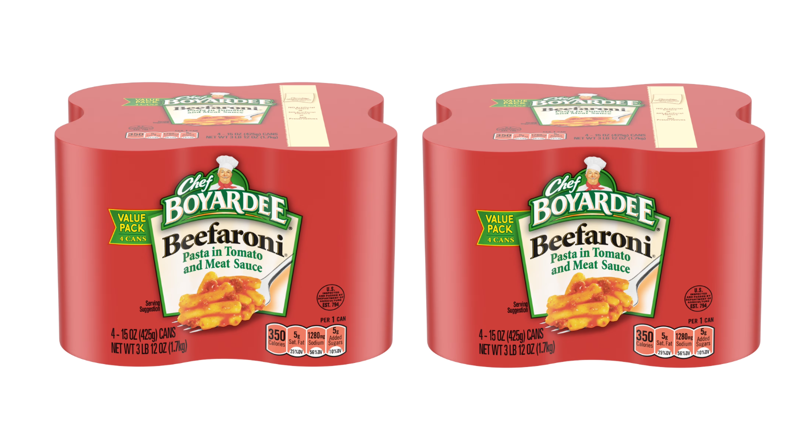 Chef Boyardee Beefaroni in Tomato and Meat Sauce, Ready-to-Eat, 15 oz ...