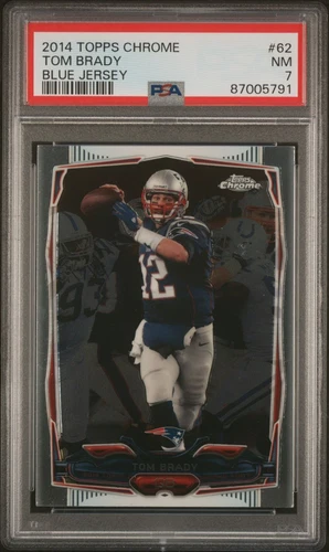 2014 Topps Chrome #62 Tom Brady "Blue Jersey" New england Patriots PSA7