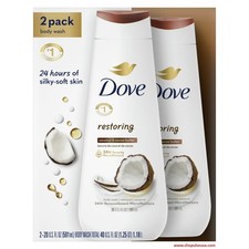 Dove Body Wash for Women Restoring Coconut Cocoa Butter, 20 oz 2 Count