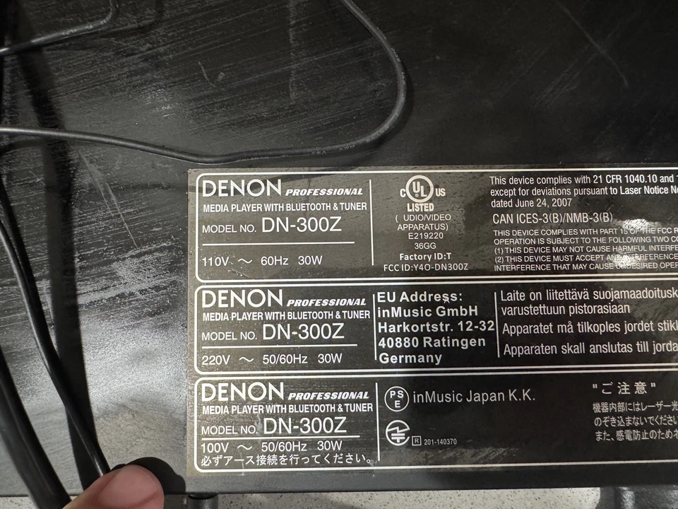 REPRODUCTOR MULTIMEDIA PROFESIONAL DENON DN-300Z CON BLUETOOTH Y SINTONIZADOR Foto 4 de 4