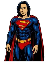 DC Comics Superman Lives Nicolas Cage Anime Water Resistant Sticker