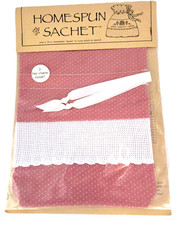 Homespun Sachet Gift Bag Cross Stitch 3 Charts 14 ct Graph-it Arts Vintage