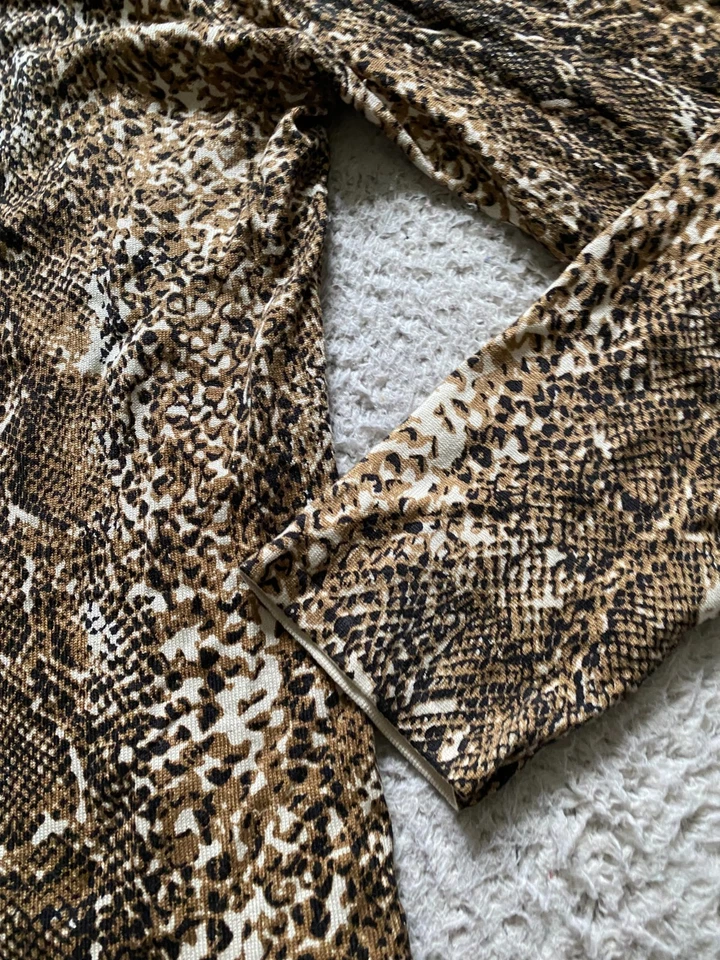 Jones New York Mujeres Piel de Serpiente Manga Larga Cárdigan Suéter Multicolor Talla XL Foto 3 de 4