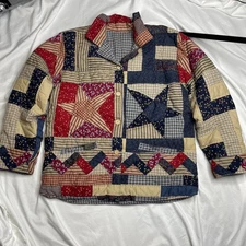 Vintage Women’s Patchwork Stars+Stripes Jacket Small USA Patriotic 90’s/2000’s