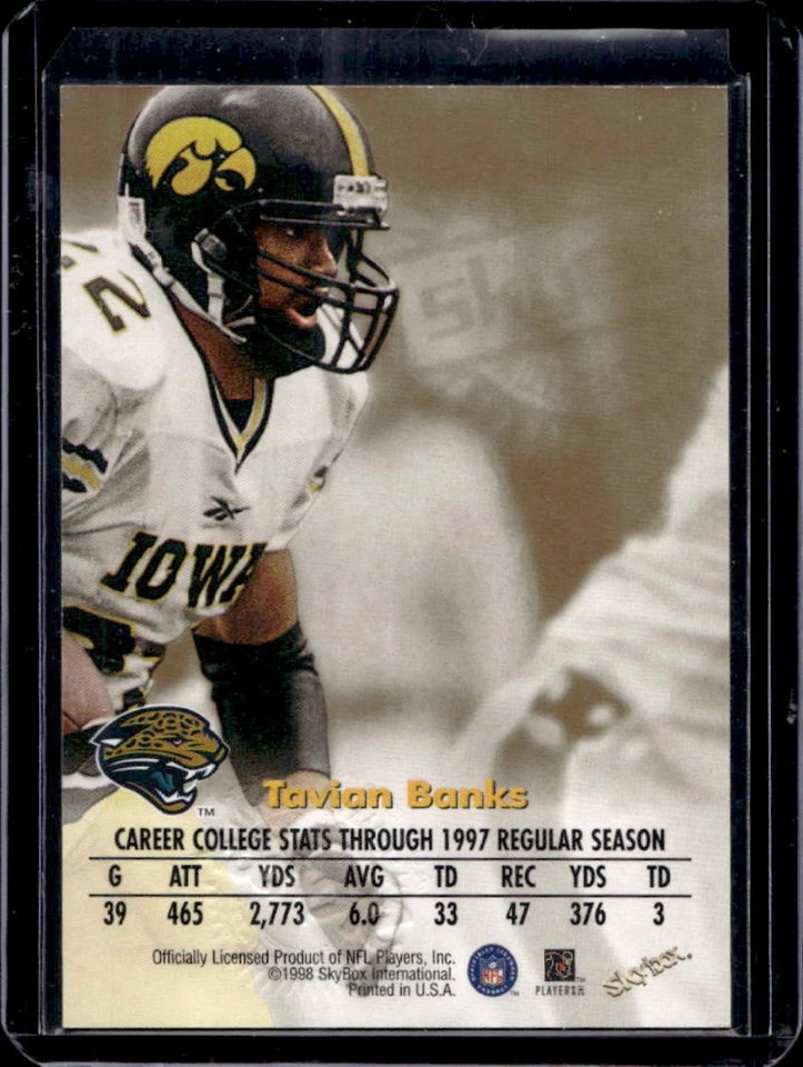 1998 Skybox Premium Tavian Banks Autographics Rookie RC #NNO Jaguars - Image 2 of 2
