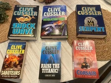 Lot of 6 Clive Cussler Books see description for titles