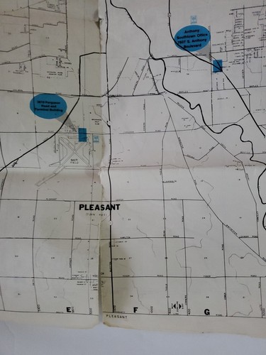 Fort Wayne Indiana USA City Street Road Map 1983 Folding Paper Distressed - Picture 6 of 10