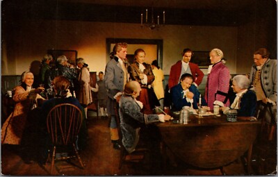 A Jolly Gathering In The Raleigh Tavern Apollo Room Virginia Postcard F128