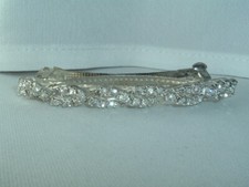 VINTAGE PRONG SET RHINESTONE WEDDING BRIDAL PROM HAIR BARRETTE UP DO ACCESSORY