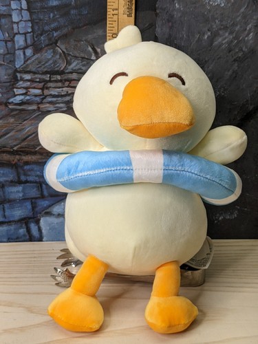 Minio Pato Innertube Peluche Salvavidas Flotador 10" Amarillo Pájaro Azul Blanco Tubo Regalo - Imagen 2 de 9