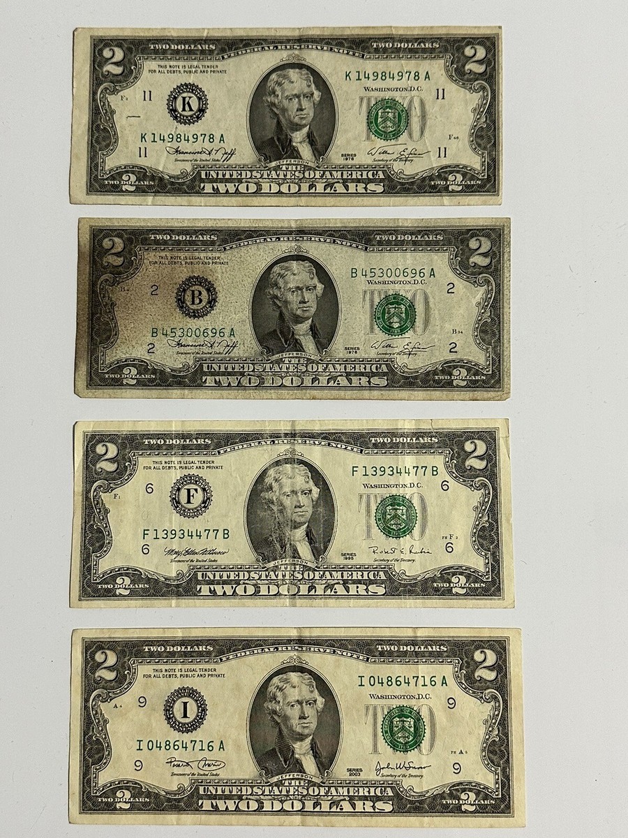 2) 1976, (1) 1995, (1) 2003 Series - Two Dollar ($2) Bill | eBay