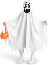  SPOOKTACULAR CREATIONS  GHOST COSTUME ' KIDS ' SMALL 5-7 ' WITH PUMPKIN '