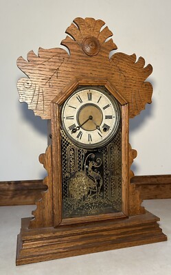 Ingraham Dahlia Oak Kitchen Gingerbread Parlor 8 Day Time Strike
