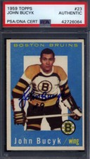 1959 Topps #23 Johnny Bucyk Signed Autograph PSA/DNA Bruins PSA Authentic