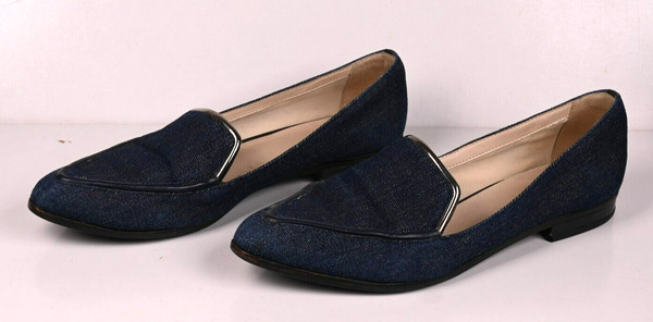 Pedro size 38 Blue Denim Silver women shoes sandal slide mules