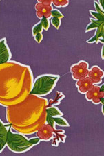 Oilcloth Fabric Tropical Cane Purple Pattern Sold in Yard or Bolt