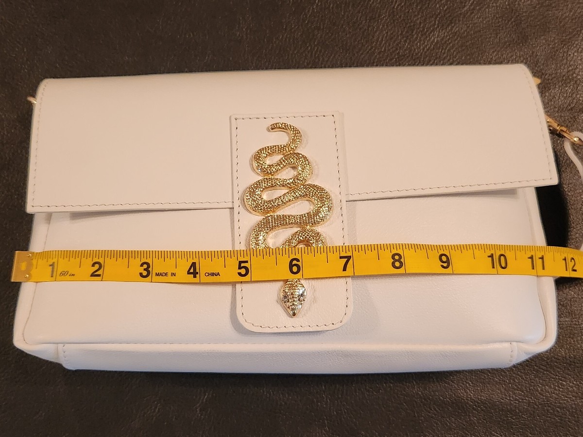 House of Harlow by Nicole Richie 1960 Snake White Leather Shoulder