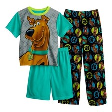 Scooby Doo Pajamas Shirt Pants Shorts Set M 8 Boy Girl Mystery Machine Halloween