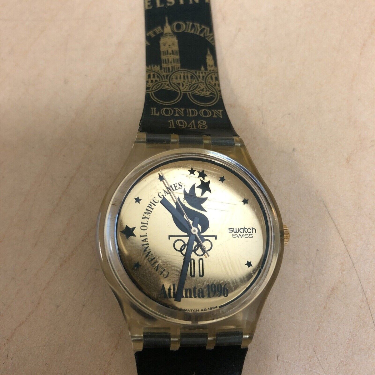 SWATCH LONDON 1948 OLYMPICS WATCH, ATLANTA CENTENNIAL 1996