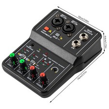 4/2 Channel Mini Audio Mixer Bluetooth USB DJ Console  Sound Card Studio Mixer