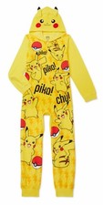 Pokemon Pikachu Union Suit One Piece Pajamas 4 5 6 7 10 12 Boy Girl costume hood