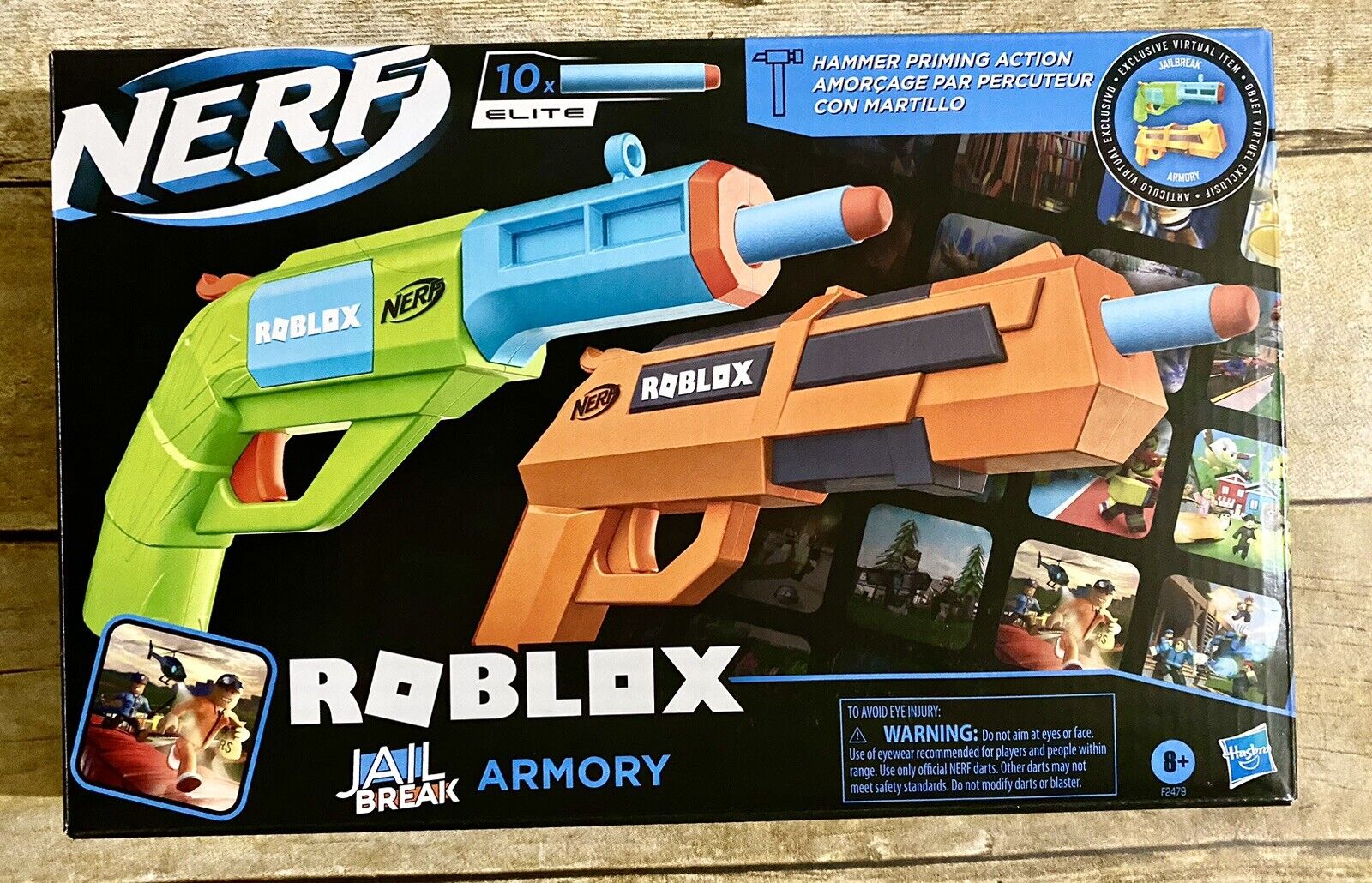 NERF Roblox Jailbreak: Armory, Includes 2 Hammer-Action Blasters, 10 Elite  Darts, Code to Unlock in-Game Virtual Item