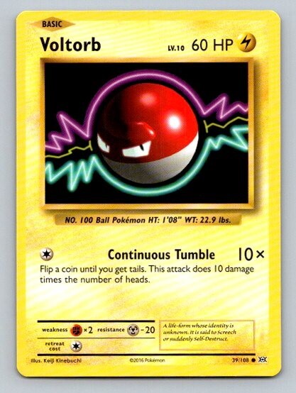 2016 Pokemon Card Evolutions Voltorb 39/108