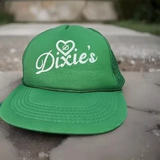 Green Hat Adjustable Cap With Dixie Trucker Logo 