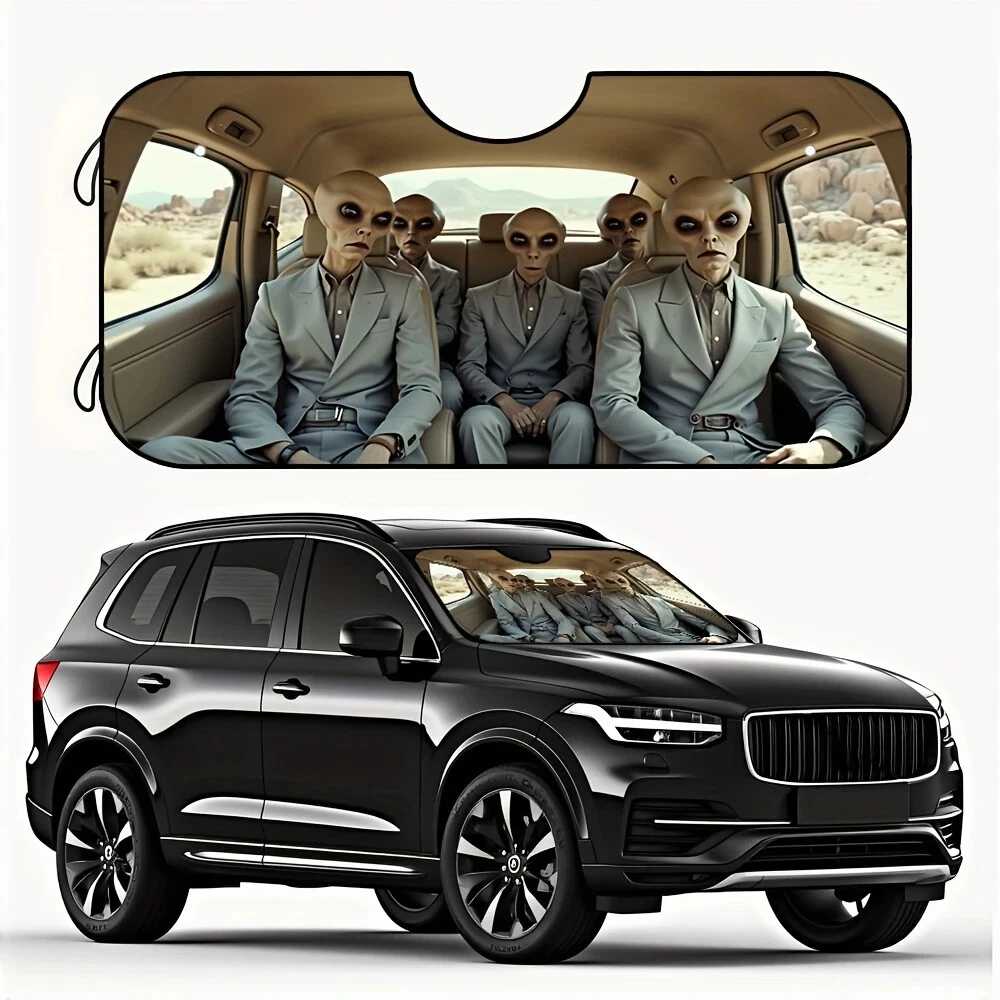 Alien Car Sunshade - Foldable UV Ray Blocker for Animals
