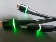 Baseus 3 in 1 USB Phone Charging Cable Lighting Micro Type C New LED illuminated