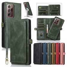 For Samsung S26 Ultra S25 Note20 S20 FE Leather Removable Wallet Card Flip Case