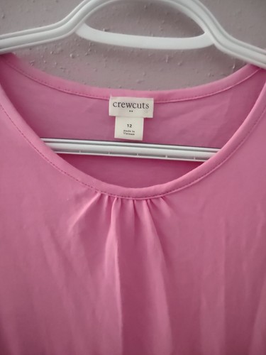 Abito rosa a strati girocollo bambina taglia 12 pizzo floreale maniche a sbuffo - Foto 3 di 9