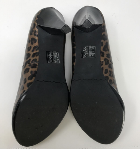 Moda Spana Tortoise Shell Print Brown Platform Slip On Pump Heel Shoes Sz 8 - Picture 11 of 13