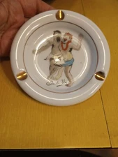 Vtg 1960s TRADER VIC'S Beverly Hills TIKI BAR Ceramic ASHTRAY Risque' Men Sing 