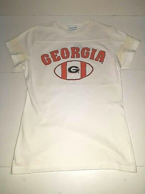 Georgia Bulldogs NCAA Ladies Football White T-shirt, Small