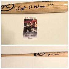 WANDER FRANCO SIGNED RAWLINGS BASEBALL BAT TAMPA BAY RAYS EL PATRON JSA COA 