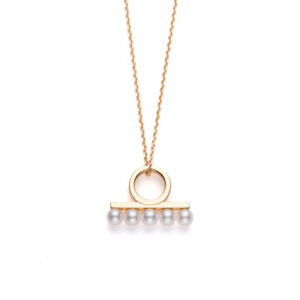 freshwater 18k tasaki pearls balance charm pendant yellow gold
