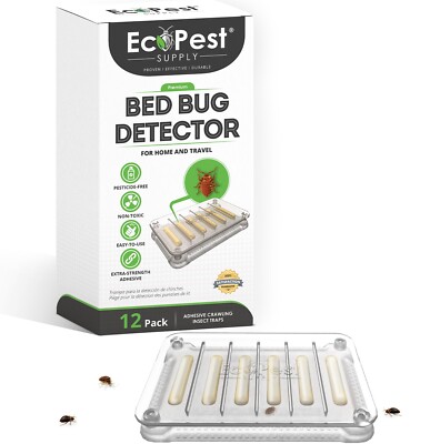 Bed Bug Detector - 12 Pack | Early Detection Bed Bug Trap, Monitor, and Detector