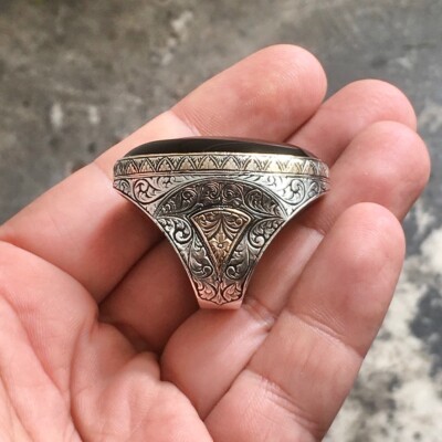 Mens Ring Big Heavy Silver 925 Sterling Bold Statement Jewelry