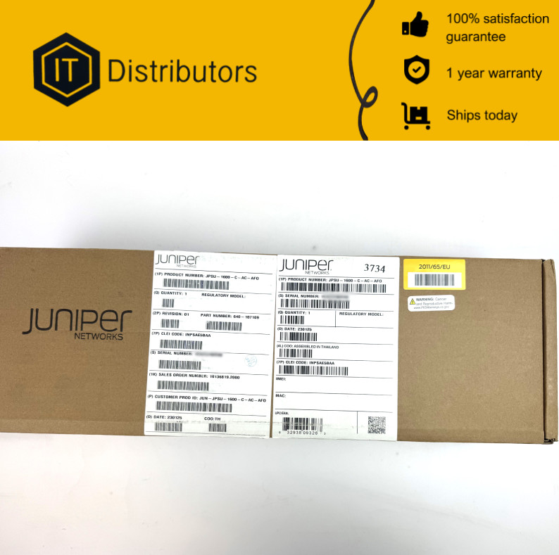 Juniper JPSU-1600-C-AC-AFO / New / 1 Year Warranty / Ships Today