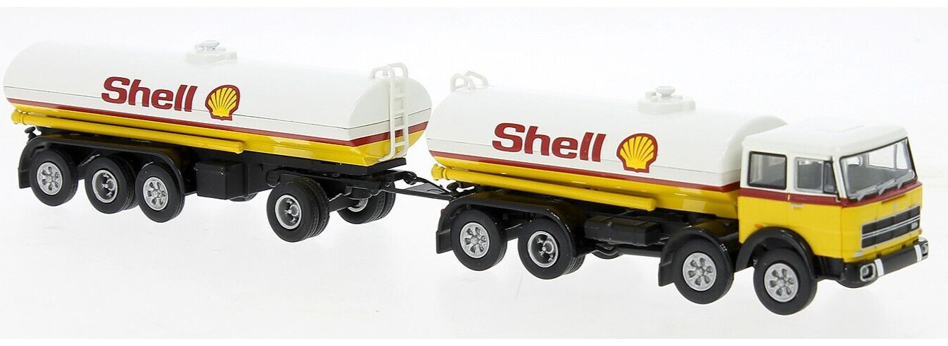 Brekina 58555 Fiat 691 Millepiedi Tanker With Trailer ""SHELL"" HO 1:87