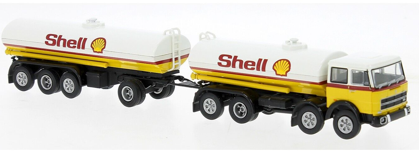 Brekina 58555 Fiat 691 Millepiedi Tanker With Trailer ""SHELL"" HO 1:87