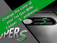 D136 Scuttle and Rear Emblem S Decal Inserts for MINI Cooper S 1st Gen R52 R53