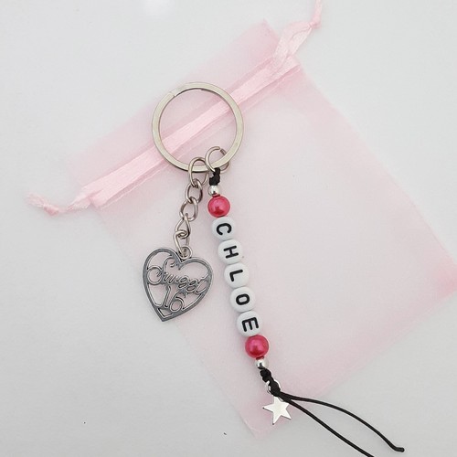 Personalisierter Schlüsselanhänger Name Wunder Perlen, Frau, Dame, Mädchen Taschenanhänger, Geschenke - Bild 12 von 16